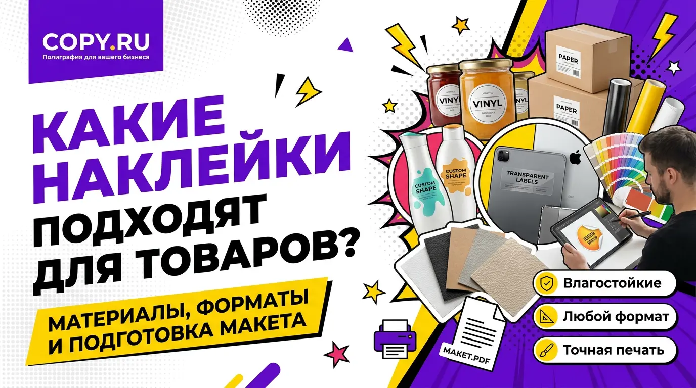 Какие наклейки подходят для товаров: материалы, форматы и подготовка макета