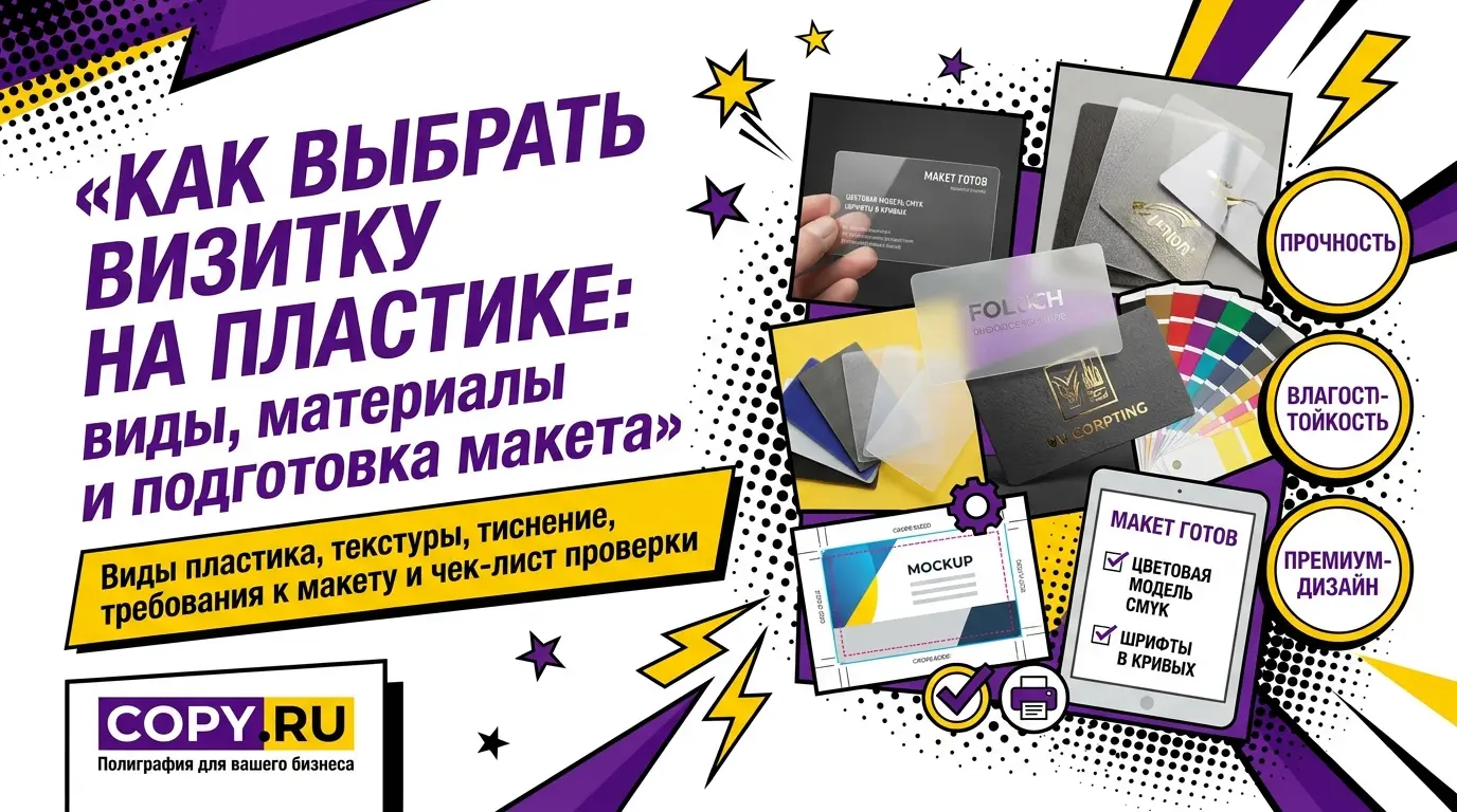 Как выбрать визитку на пластике: виды, материалы и подготовка макета